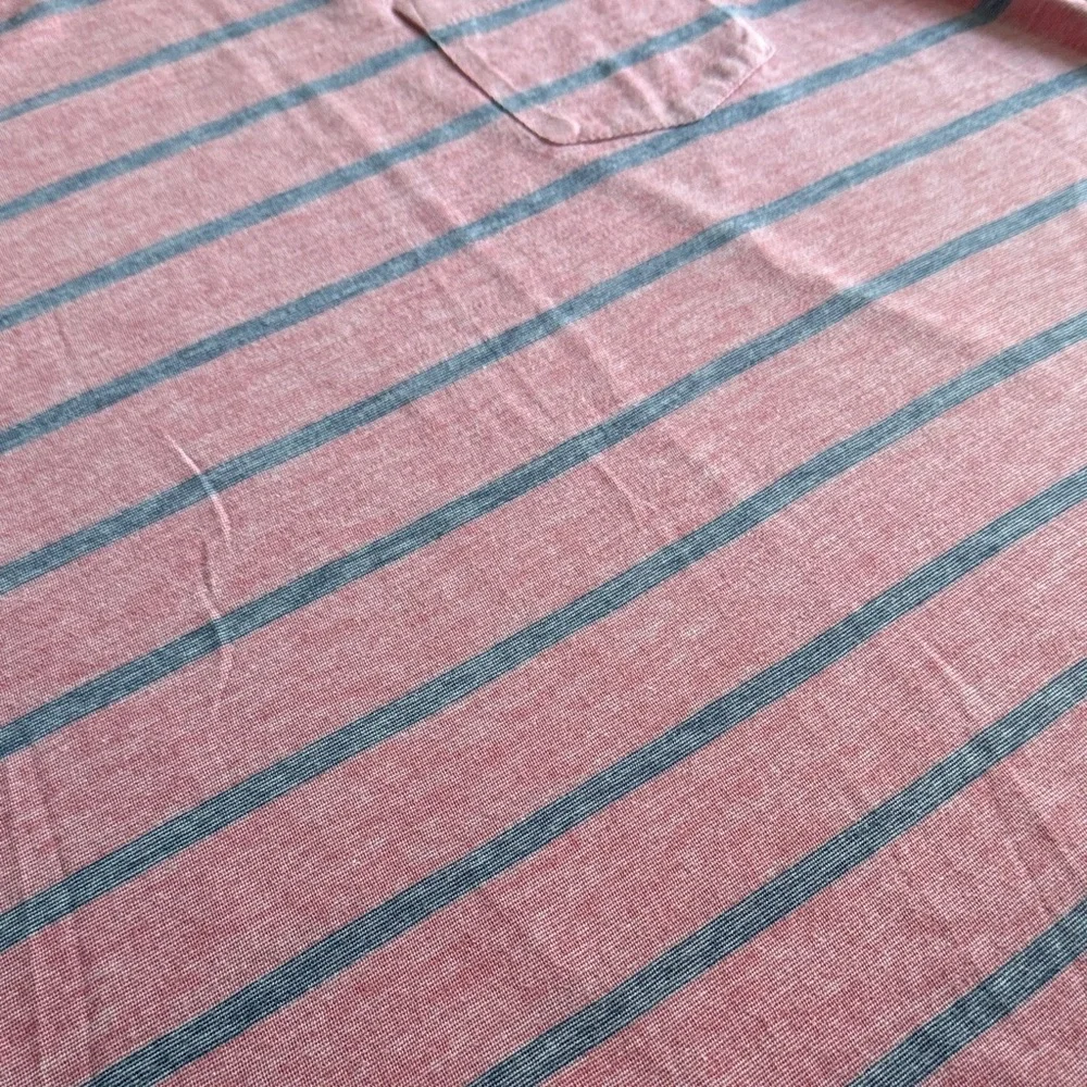 Banana Republic Coral and Gray Striped Tee